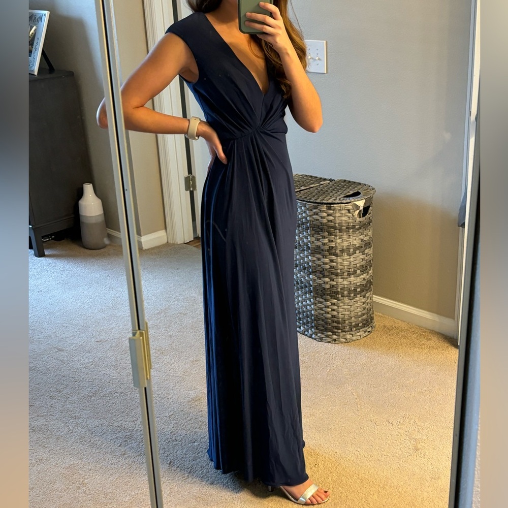 Davids Bridal navy gown